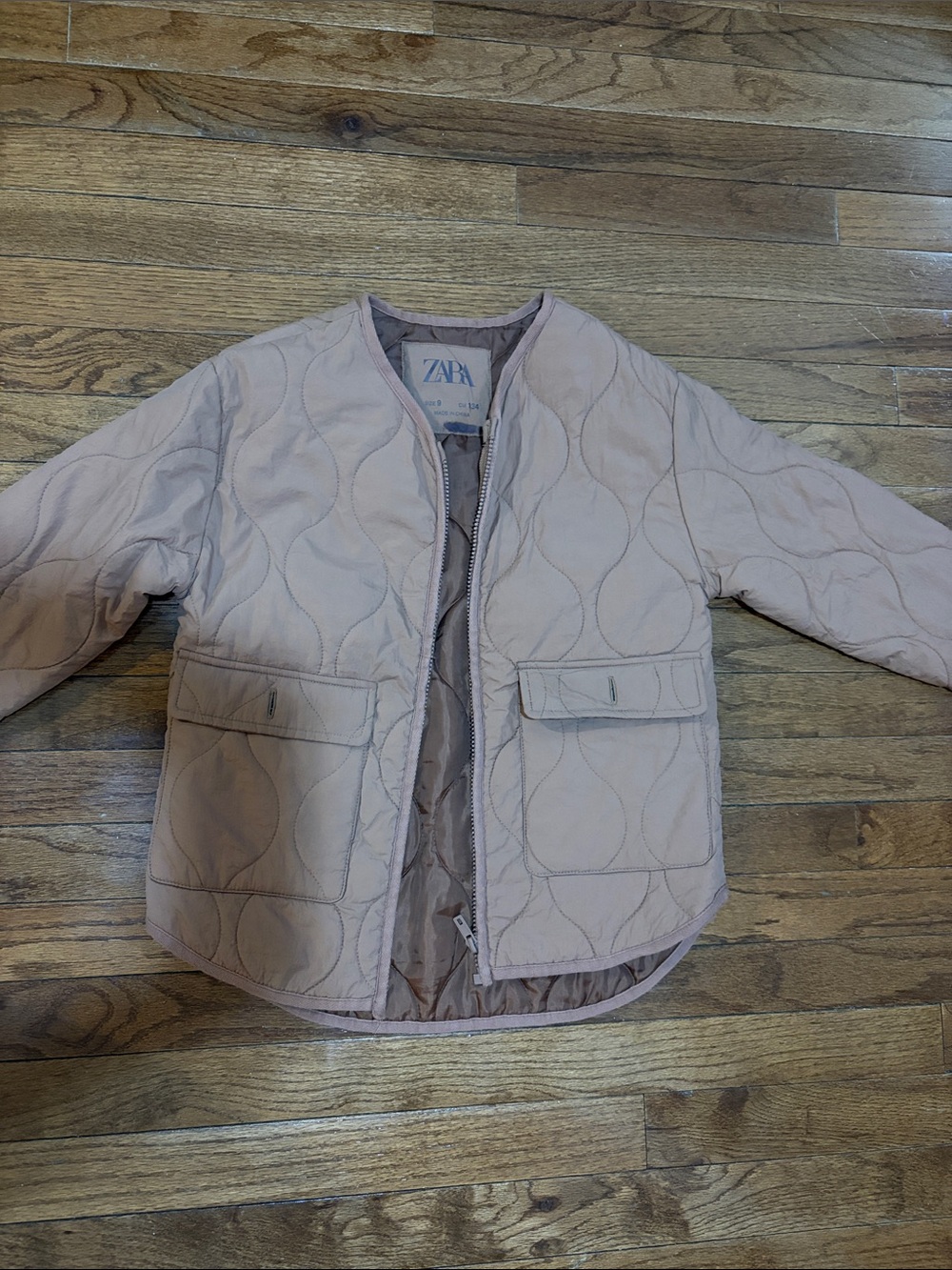 Zara Pale Blush Quilted Jacket